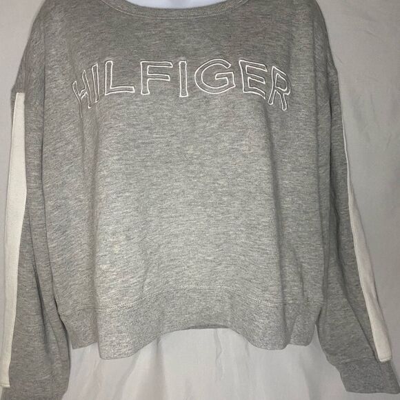 Tommy Hilfiger Gray Logo Sweatshirt Size L - Picture 2 of 7